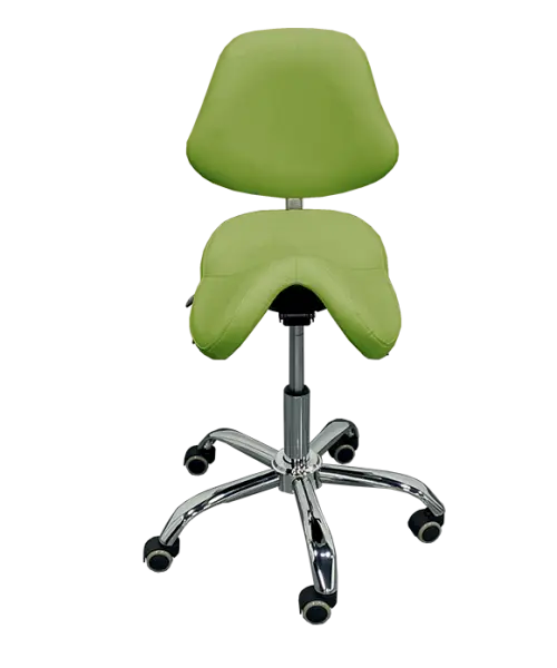 SADDLE 21, pracovní židle sedlová, ekokůže pistáciová